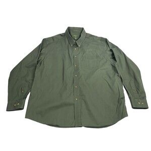 Eddie Bauer Men’s Vintage Button Shirt Green Long Sleeve Size XXL NWOT